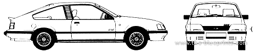 Opel Monza GT-E (1987) - Опель - чертежи, габариты, рисунки автомобиля