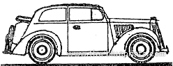 Opel Olympia Cabriolet (1935) - Опель - чертежи, габариты, рисунки автомобиля