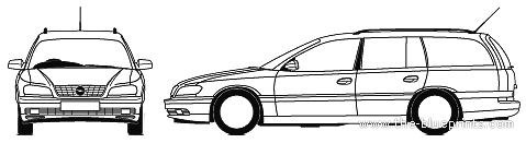 Opel Omega Wagon (2002) - Опель - чертежи, габариты, рисунки автомобиля