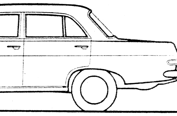 Opel Rekord A P3 4-Door (1963) - Опель - чертежи, габариты, рисунки автомобиля