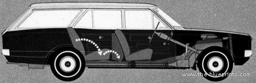 Opel Rekord C Caravan 4-Door (1967) - Опель - чертежи, габариты, рисунки автомобиля
