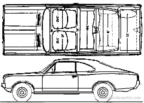 Opel Rekord C Coupe (1967) - Опель - чертежи, габариты, рисунки автомобиля