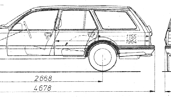 Opel Rekord Caravan (1982) - Опель - чертежи, габариты, рисунки автомобиля