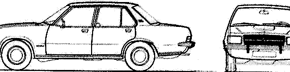 Opel Rekord D (1972) - Опель - чертежи, габариты, рисунки автомобиля