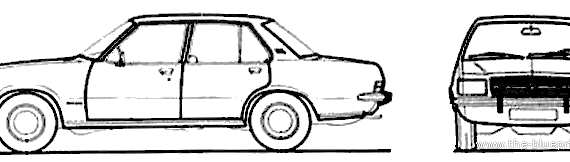 Opel Rekord D (1974) - Опель - чертежи, габариты, рисунки автомобиля