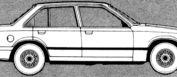 Opel Rekord D 2.0S (1981) - Опель - чертежи, габариты, рисунки автомобиля