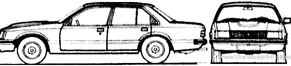 Opel Rekord E (1978) - Опель - чертежи, габариты, рисунки автомобиля