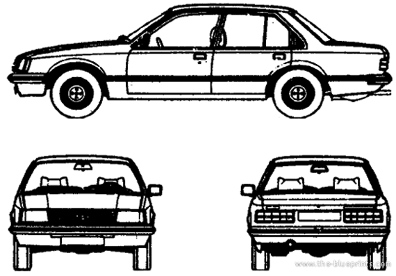 Opel Rekord E Sedan - Опель - чертежи, габариты, рисунки автомобиля