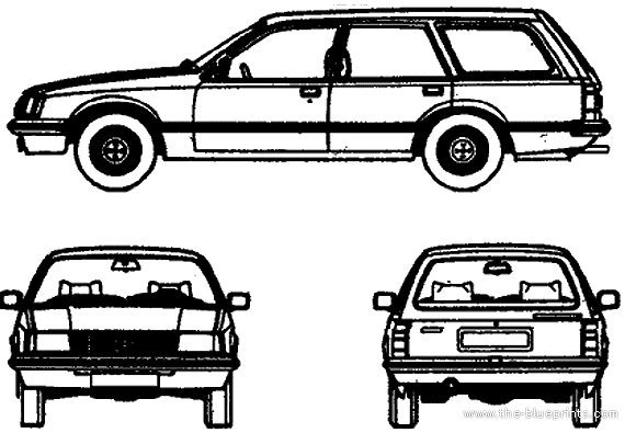 Opel Rekord E Wagon - Опель - чертежи, габариты, рисунки автомобиля