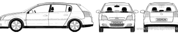 Opel Signum (2005) - Опель - чертежи, габариты, рисунки автомобиля