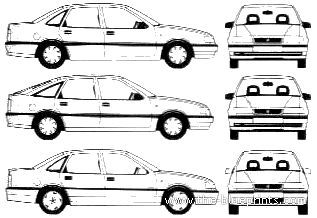 Opel Vectra (2003) - Опель - чертежи, габариты, рисунки автомобиля