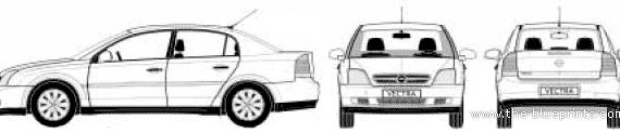 Opel Vectra (2005) - Опель - чертежи, габариты, рисунки автомобиля