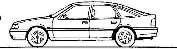 Opel Vectra A 5-Door (1991) - Опель - чертежи, габариты, рисунки автомобиля