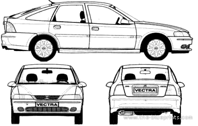 Opel Vectra B 5-Door (1994) - Опель - чертежи, габариты, рисунки автомобиля