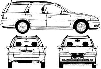 Opel Vectra B Caravan (1994) - Опель - чертежи, габариты, рисунки автомобиля