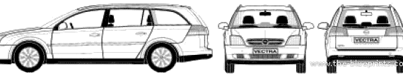Opel Vectra Stationwagon (2005) - Опель - чертежи, габариты, рисунки автомобиля