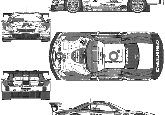 Open Interface Toms SC430 (2006) - Лексус - чертежи, габариты, рисунки автомобиля