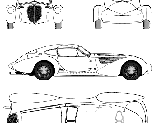 Ozi Moto Huntsman 8C 3500 Coupe - Разные автомобили - чертежи, габариты, рисунки автомобиля