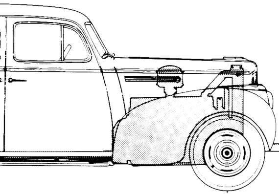 Packard 110 Touring Sedan (1941) - Разные автомобили - чертежи, габариты, рисунки автомобиля