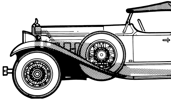 Packard 734 Speedster (1930) - Разные автомобили - чертежи, габариты, рисунки автомобиля
