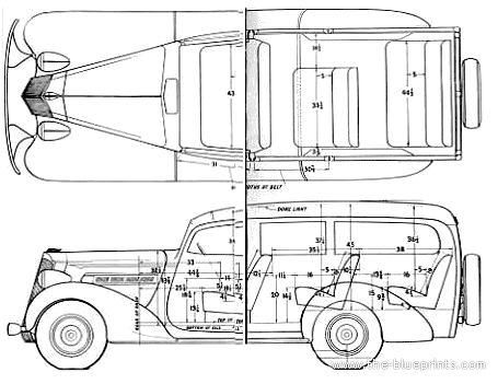 Packard Deluxe Station Wagon (1937) - Разные автомобили - чертежи, габариты, рисунки автомобиля