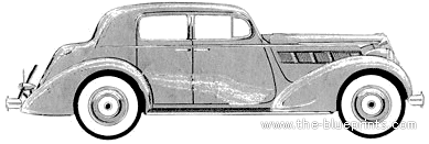 Packard Eight 4-Door Sedan (1936) - Разные автомобили - чертежи, габариты, рисунки автомобиля