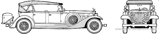 Packard Eight Model 1004 Phaeton (1933) - Разные автомобили - чертежи, габариты, рисунки автомобиля