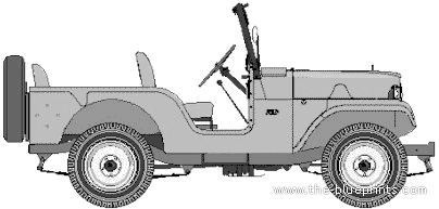 Palermo Jeep CJ5 Mediterranea - Разные автомобили - чертежи, габариты, рисунки автомобиля