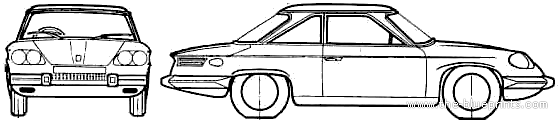 Panhard 24 CT - Панхард - чертежи, габариты, рисунки автомобиля