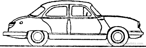 Panhard Dyna (1958) - Панхард - чертежи, габариты, рисунки автомобиля