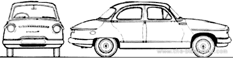Panhard PL 17 Tiger (1963) - Панхард - чертежи, габариты, рисунки автомобиля