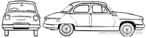 Panhard PL 17 Tigre - Панхард - чертежи, габариты, рисунки автомобиля