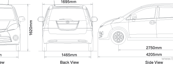 Perodua Alza - Морган - чертежи, габариты, рисунки автомобиля