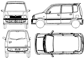 Perodua Kenari (2004) - Разные автомобили - чертежи, габариты, рисунки автомобиля