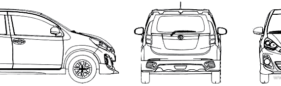 Perodua Myvi 1.5 (2012) - Разные автомобили - чертежи, габариты, рисунки автомобиля