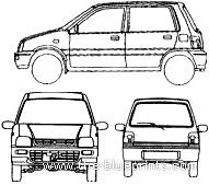 Perodua Nippa (2001) - Разные автомобили - чертежи, габариты, рисунки автомобиля
