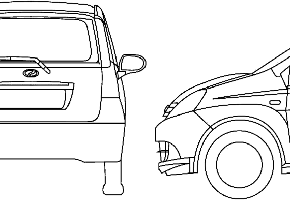 Perodua Viva (2008) - Разные автомобили - чертежи, габариты, рисунки автомобиля