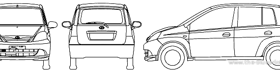 Perodua Viva (2011) - Разные автомобили - чертежи, габариты, рисунки автомобиля