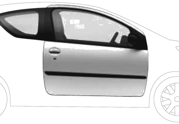 Peugeot 1007 3-Door (2005) - Пежо - чертежи, габариты, рисунки автомобиля