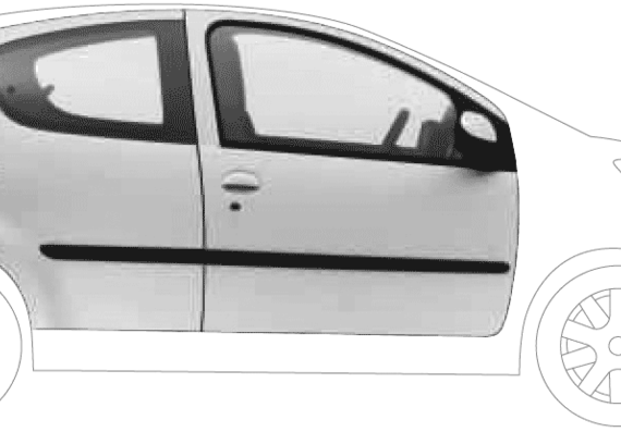 Peugeot 1007 5-Door (2005) - Пежо - чертежи, габариты, рисунки автомобиля