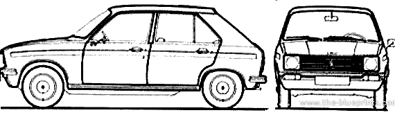 Peugeot 104 SL (1978) - Пежо - чертежи, габариты, рисунки автомобиля