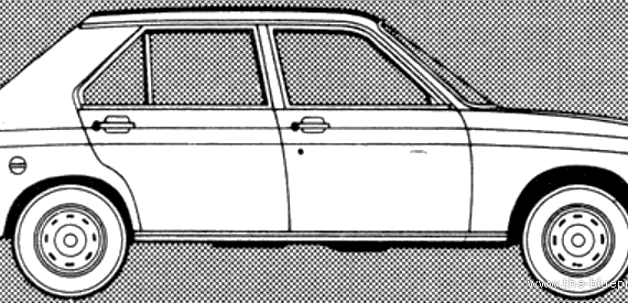 Peugeot 104 SR (1981) - Пежо - чертежи, габариты, рисунки автомобиля