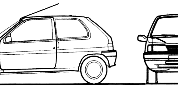 Peugeot 106XN - Пежо - чертежи, габариты, рисунки автомобиля
