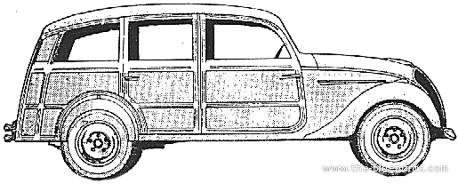 Peugeot 202U (1946) - Пежо - чертежи, габариты, рисунки автомобиля