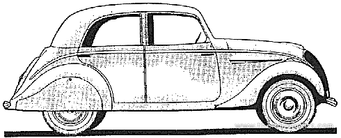 Peugeot 202 (1946) - Пежо - чертежи, габариты, рисунки автомобиля