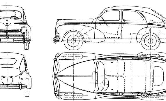 Peugeot 203 Berline (1950) - Peugeot - drawings, dimensions, pictures of the car