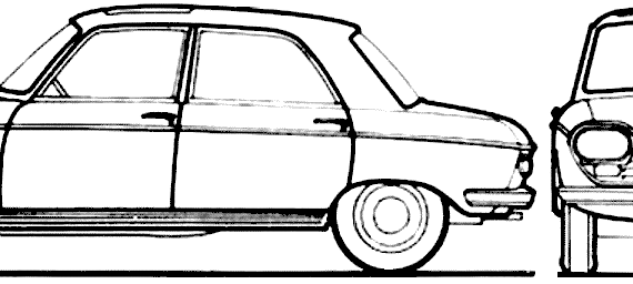 Peugeot 204 (1967) - Пежо - чертежи, габариты, рисунки автомобиля