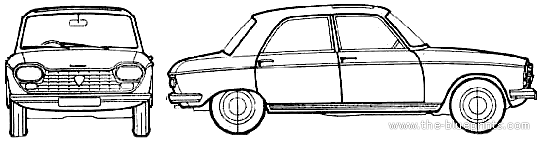 Peugeot 204 Berline GL (1967) - Пежо - чертежи, габариты, рисунки автомобиля