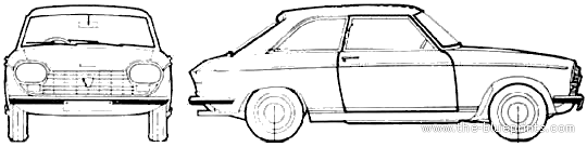 Peugeot 204 Coupe - Пежо - чертежи, габариты, рисунки автомобиля