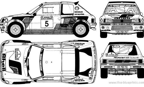 Peugeot 205 T16 - Peugeot - drawings, dimensions, pictures of the car